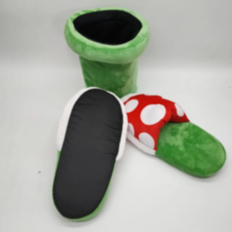 Домашние тапочки в виде грибов растения пиранхи для косплея обувь карнавала
