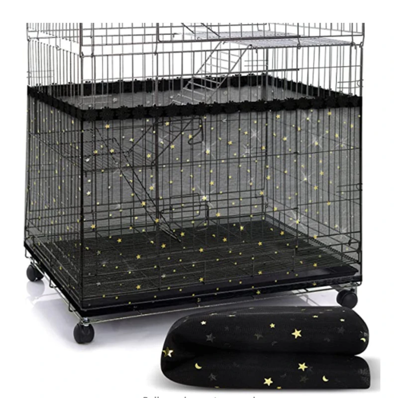 Universal Bird Cage Cover 360 Degrees Covering Bird Cage Mesh Net Elastic Birdcage Cover Soft Bird Seed Guard Skirt For Home