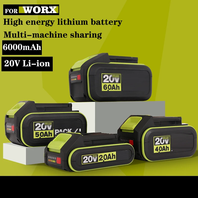

FOR WORX 20V 20 volt battery 6000mAh electric wrench electric circular saw lithium battery compatible WA3551 WA3553.1series