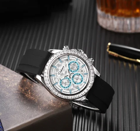 Полностью автоматические механические часы голубые Ditongna из нержавеющей стали в