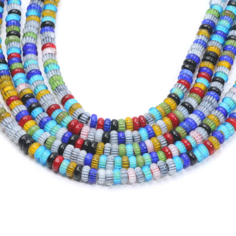 6 мм Рондель в непальском стиле глянцевые бусины с принтом лэмпворк плоские