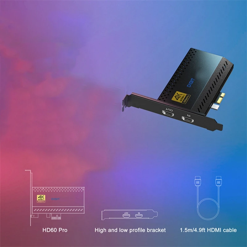 Профессиональная карта видеозахвата 4K захвата PCI-E для Switch/PS5//OBS/камеры прямая