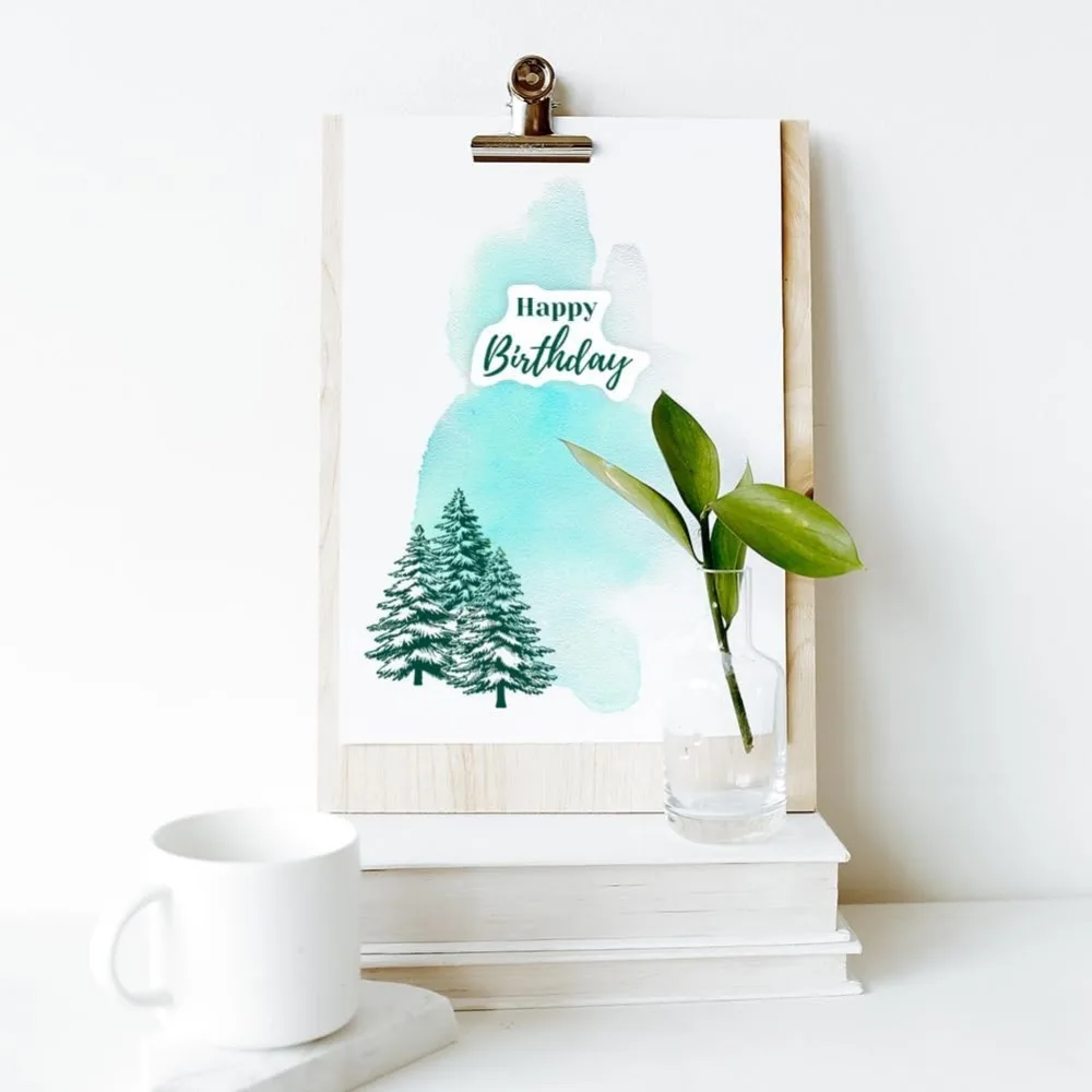 Фон с изображением дерева прозрачные штампы лесом силиконовые растений для