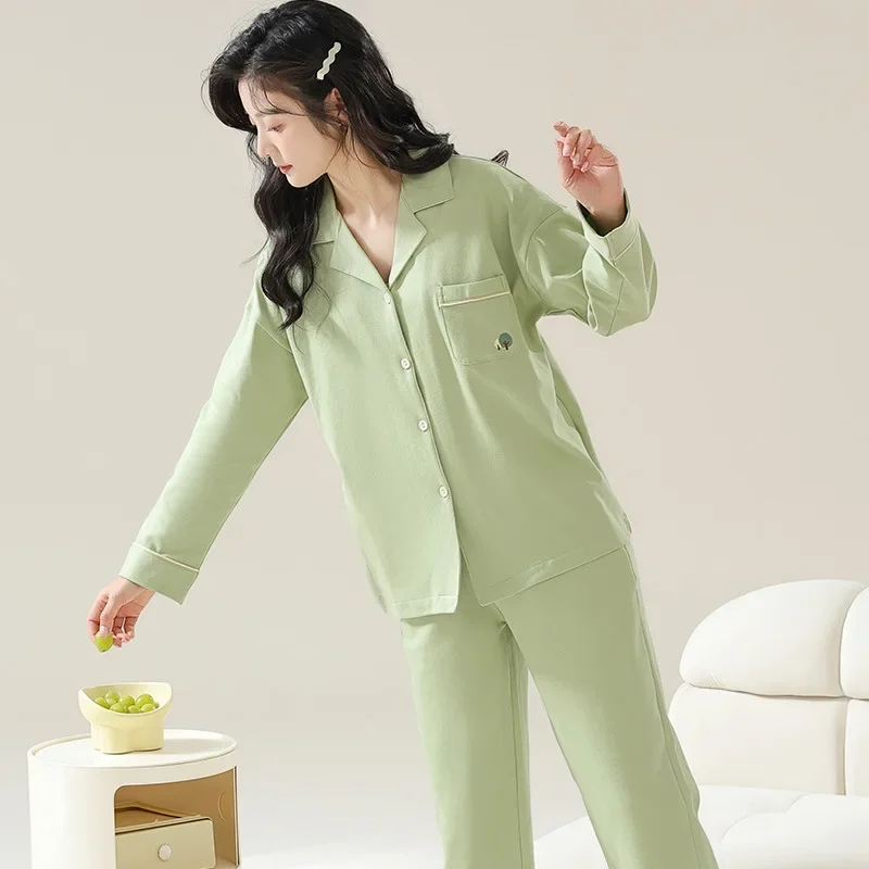 Tinefu одежда для сна из чистого хлопка с длинными рукавами женская милая свежая