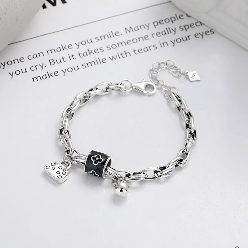 219S ZFSILVER S925 Модный Роскошный Ретро браслет с застежкой в виде шара для шарма