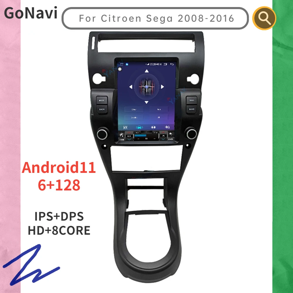 

Вертикальная стерео-система с GPS-навигацией, 128 ГГц, Android 10, Автомагнитола для Citroen Sega 2008-2016, аудио, Bluetooth, мультимедийный плеер, головное устрой...