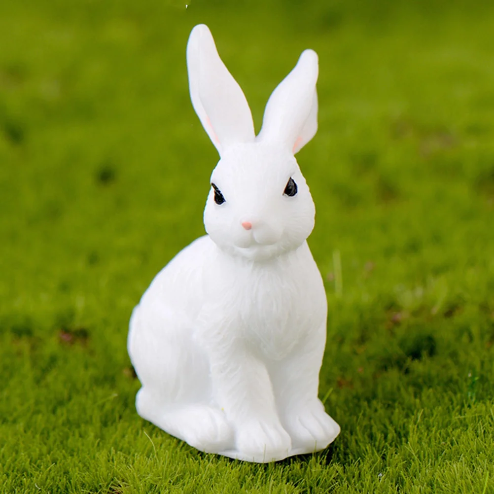 

Rabbit Figurines Miniature Easter Bunny Animal Resin Ornament Figures Bonsai Fairy Landscape Animals Gardens Mini Toppers Statue