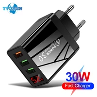 cell phone charger portable quick charge qc3 0 eu us plug for huawei p30 pro oneplus nord 2 samsung usb adapter charging station