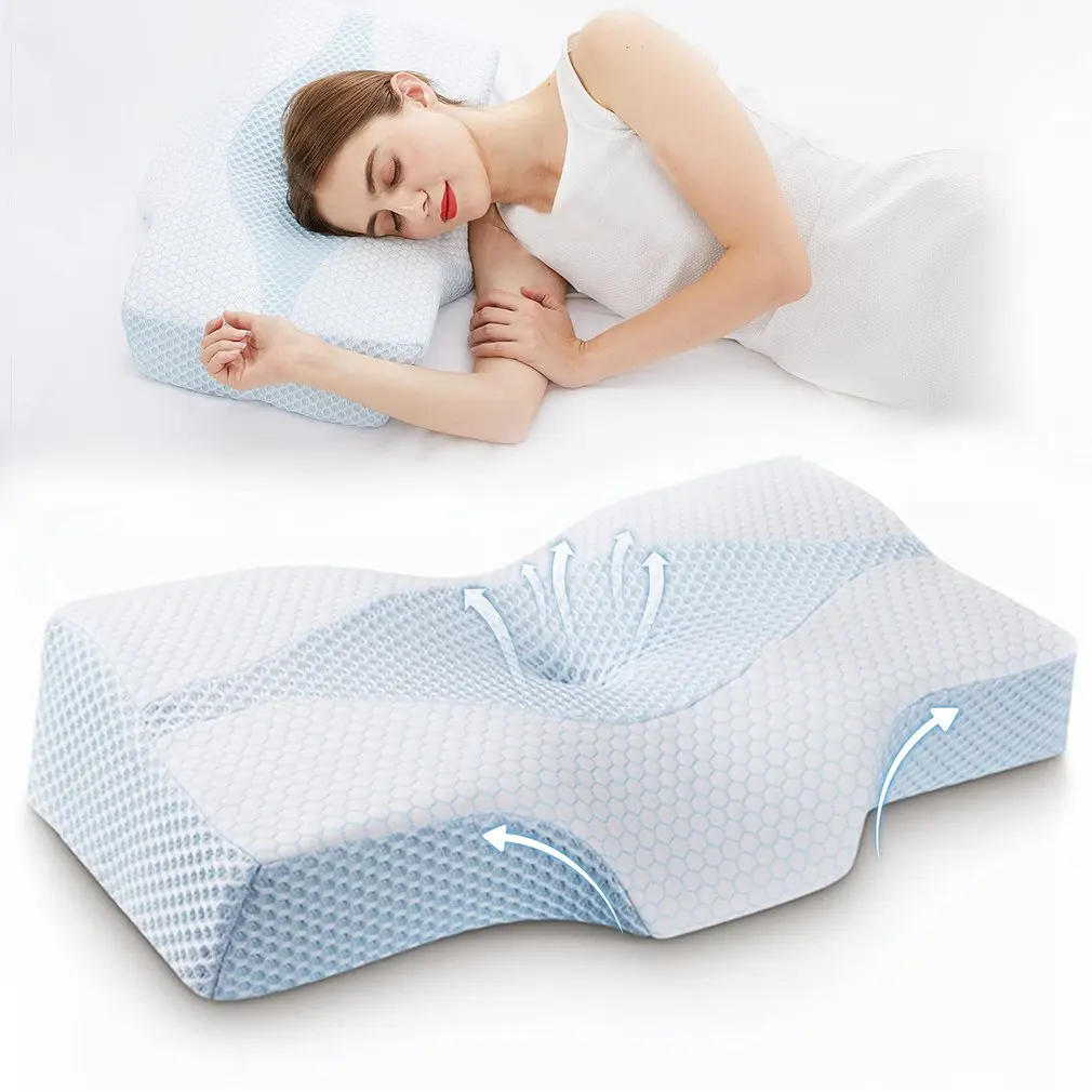 

Fuloon Contour Memory Foam Cervical Pillow Ergonomic Orthopedic Neck Pain Pillow for Side Back Stomach Sleeper Remedial Pillows