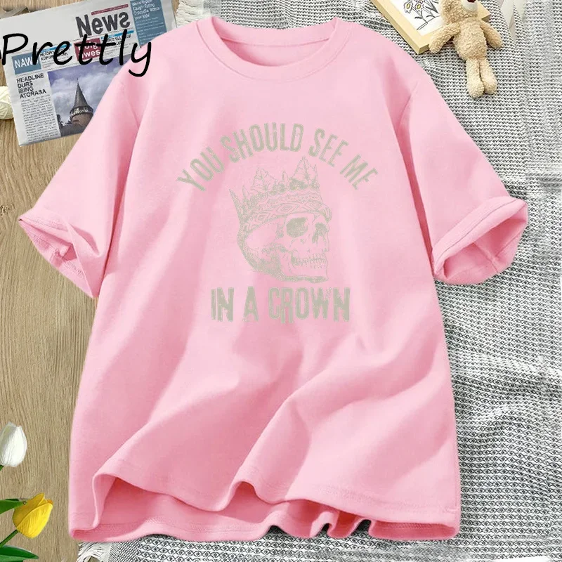 Футболка женская/мужская хлопковая с надписью See Me in A Crown