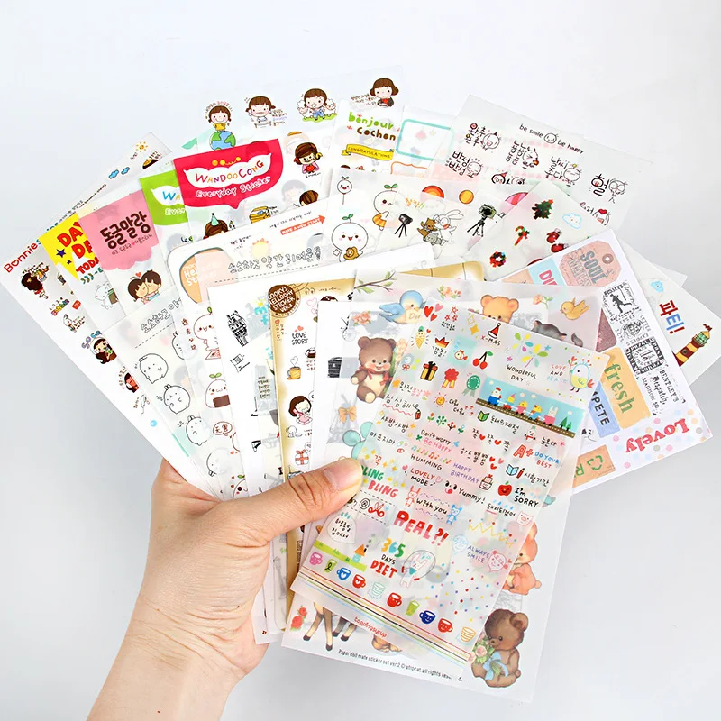

6Pcs/pack Cartoon Cute Stickers Stationery Stickers for Decoration Diy Album Diary Planner Stickers