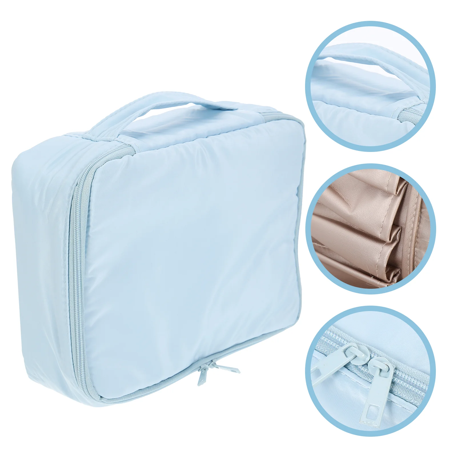 

Makeup Travel Zipper Cosmeticstoiletry Waterproof Organizer Pouchcase Large Brushtoiletries Train Women Beauty Carrier Kit