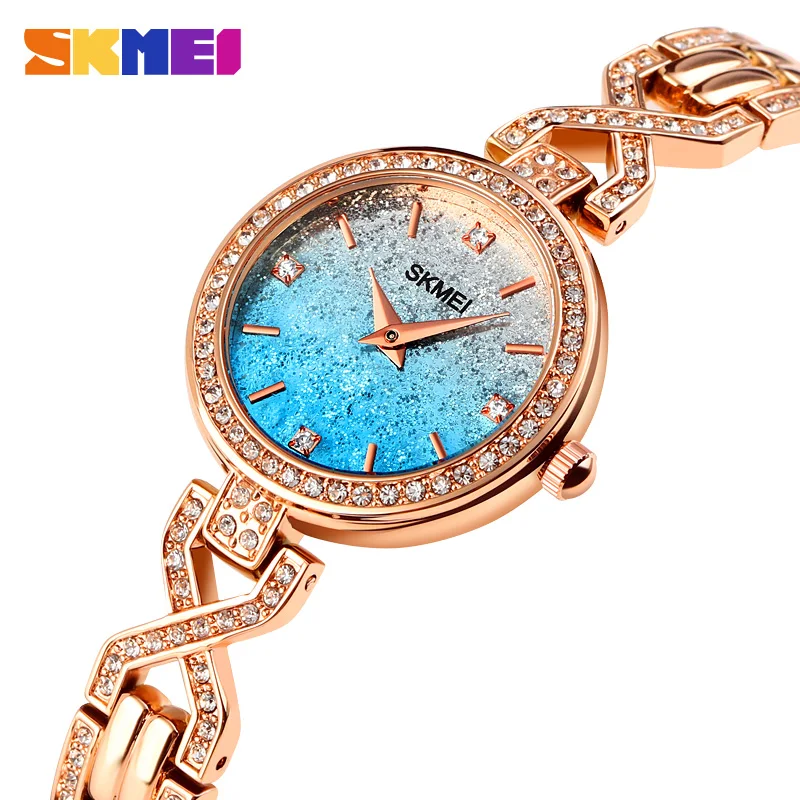 

SKMEI Fashion Japan Quartz Movement Women Watches Top Brand Luxury Diamond Thin Bracelet Hour Ladies Wristwatch reloj mujer