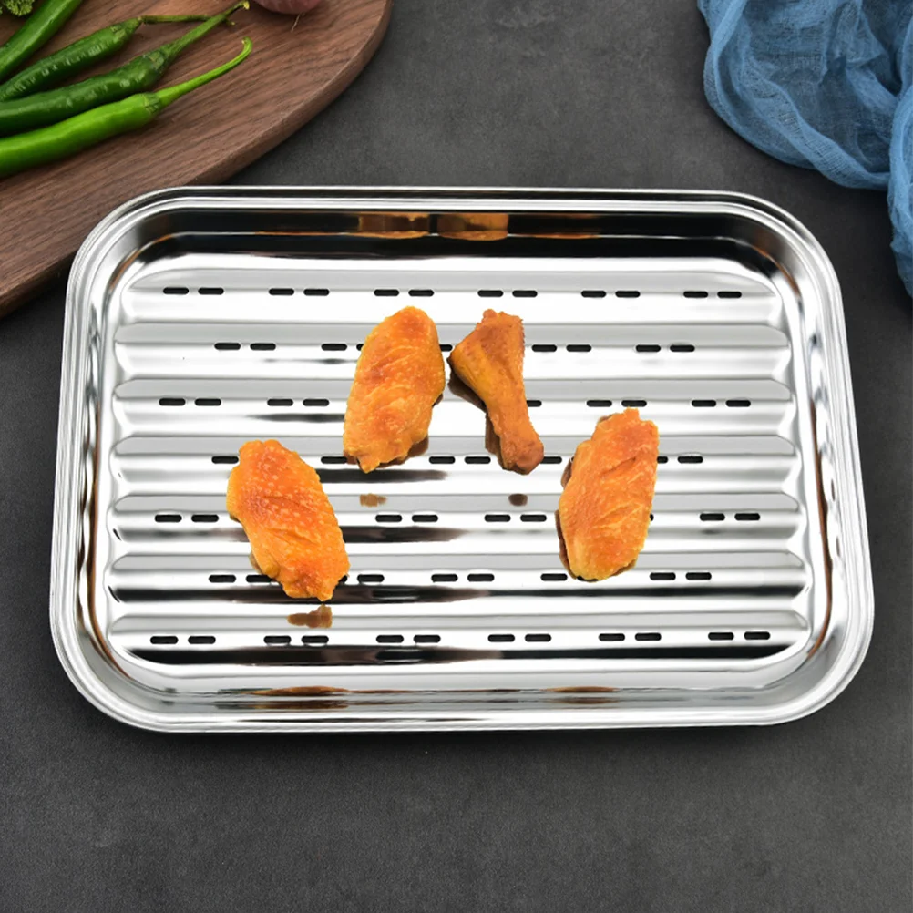 

Stainless Steel Steam Food Pan Catering Food Tray Vegetable Seafood Storage Tray