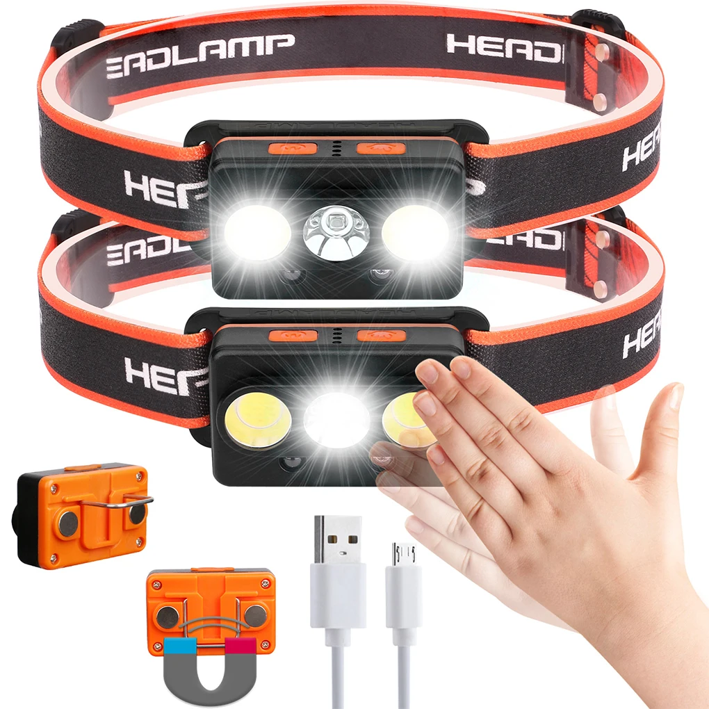 

Headlamp LED 90 Degree Professional Light Waterproof Detachable with Hook Flashlight for Outdoor Fishing Camping