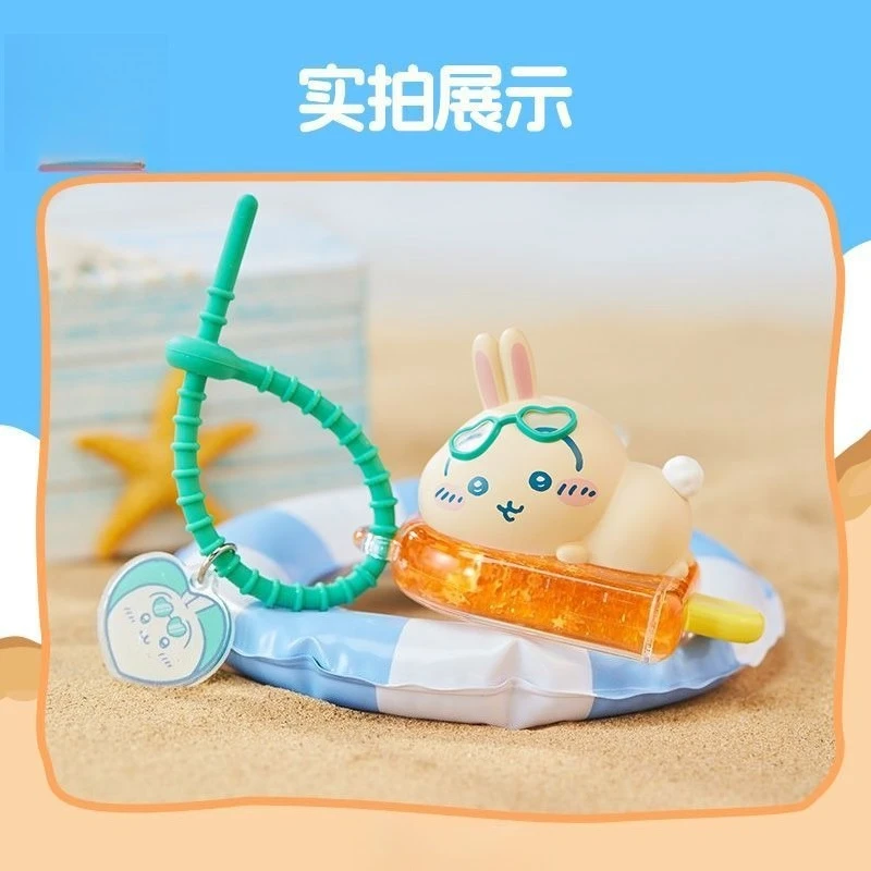 Фото Милый брелок-подвеска Chiikawa うさぎ IceCream с регулируемой длиной, летняя серия, изысканный, высококачественный, забавный, уникальный, креативный, для сумки №4