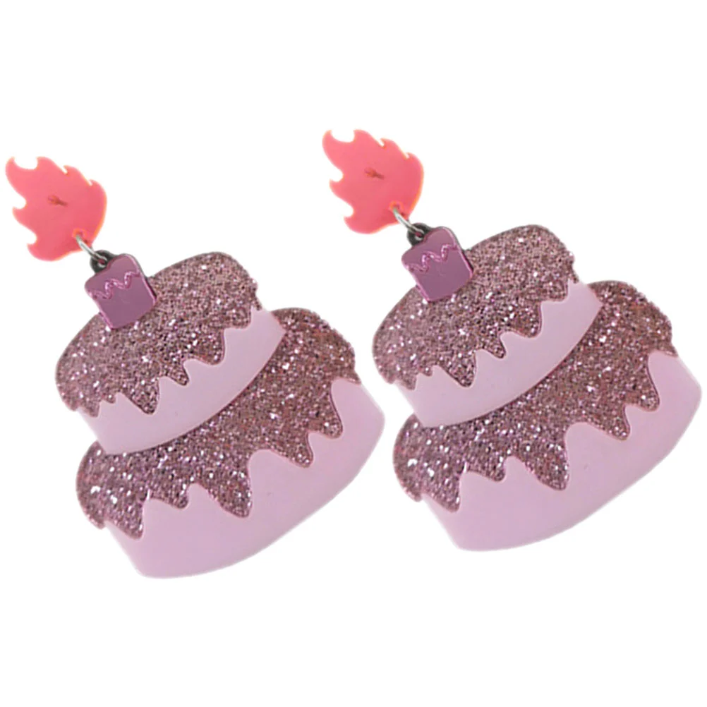 

Cake Earrings Stud Earrings Women Food Earrings Clothing Ear Studs Women Acrylic Cute Earrings Women's