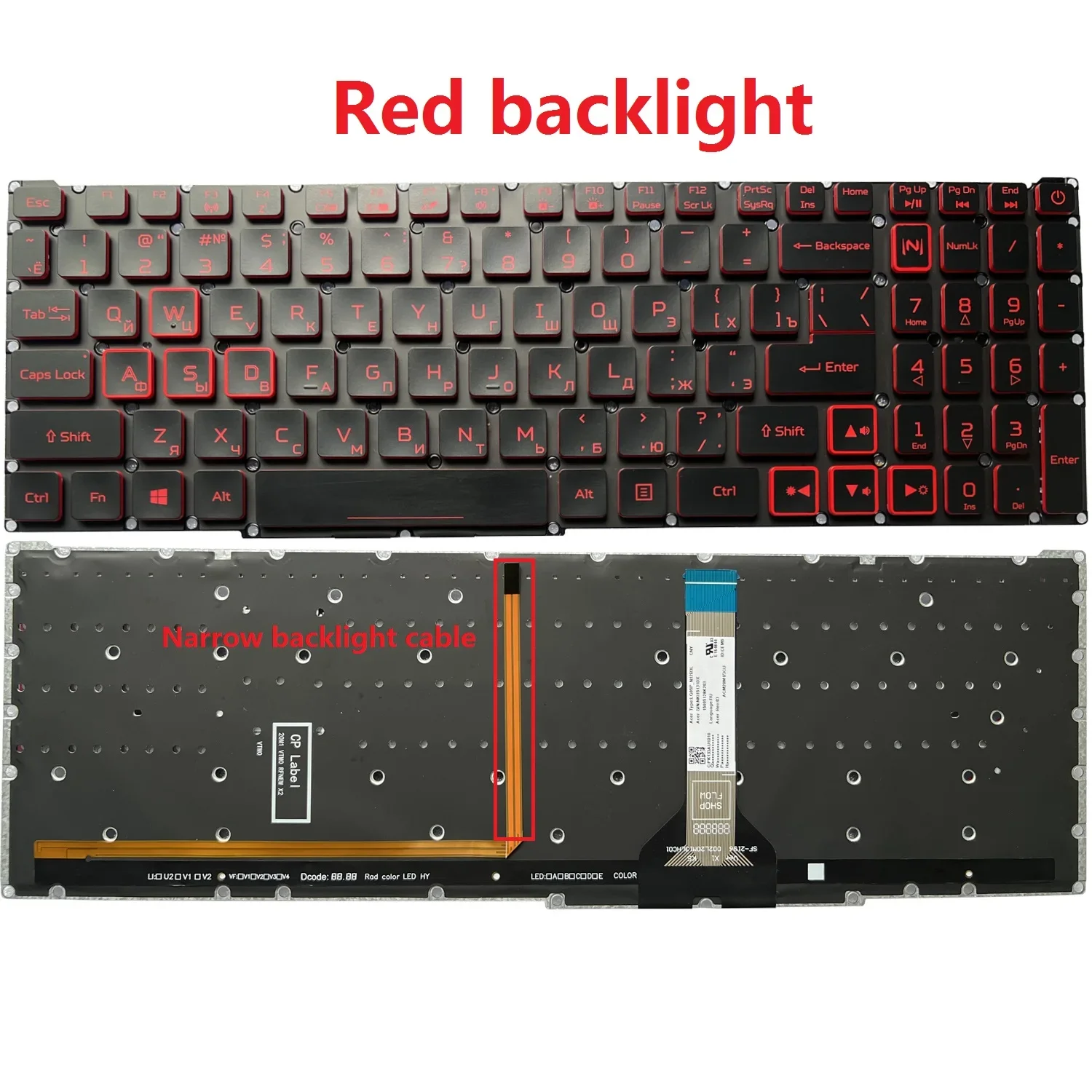 Новая клавиатура для ноутбука Acer Nitro 5 AN515-56 AN515-57 AN515-58 AN515-45 Helios 300 PH315-54 N22C1 N20C1