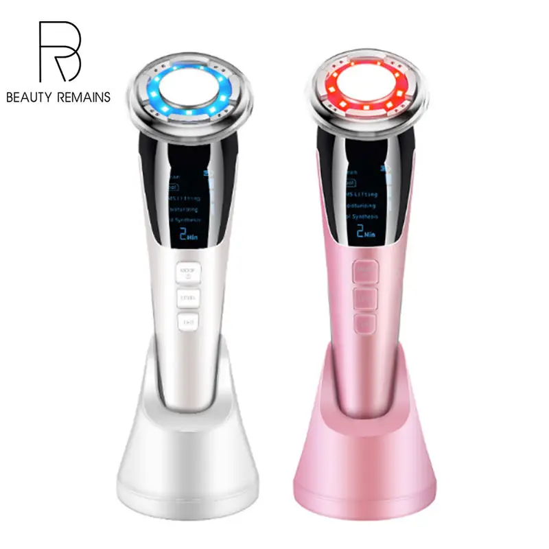 

EMS Facial Massager LED Photon Light Therapy Hot Cold Treatment Anti Aging Acne Reduce Face Lifting Beauty Face Cleaner