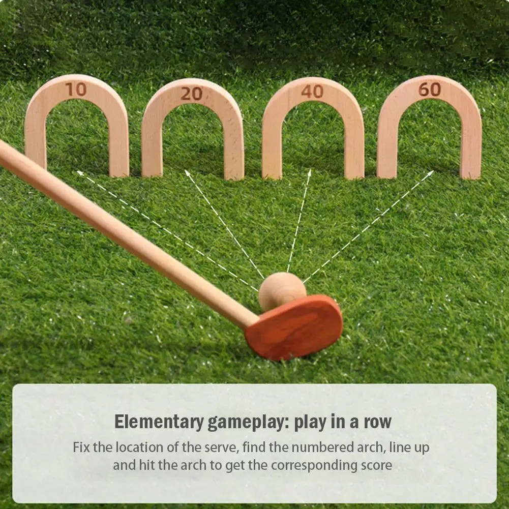 

Wooden Children's Golf Toys Kids Learning Active Early Sports Education Ball Game Toys Exercise Golf Games Indoor Outdoor F6l0