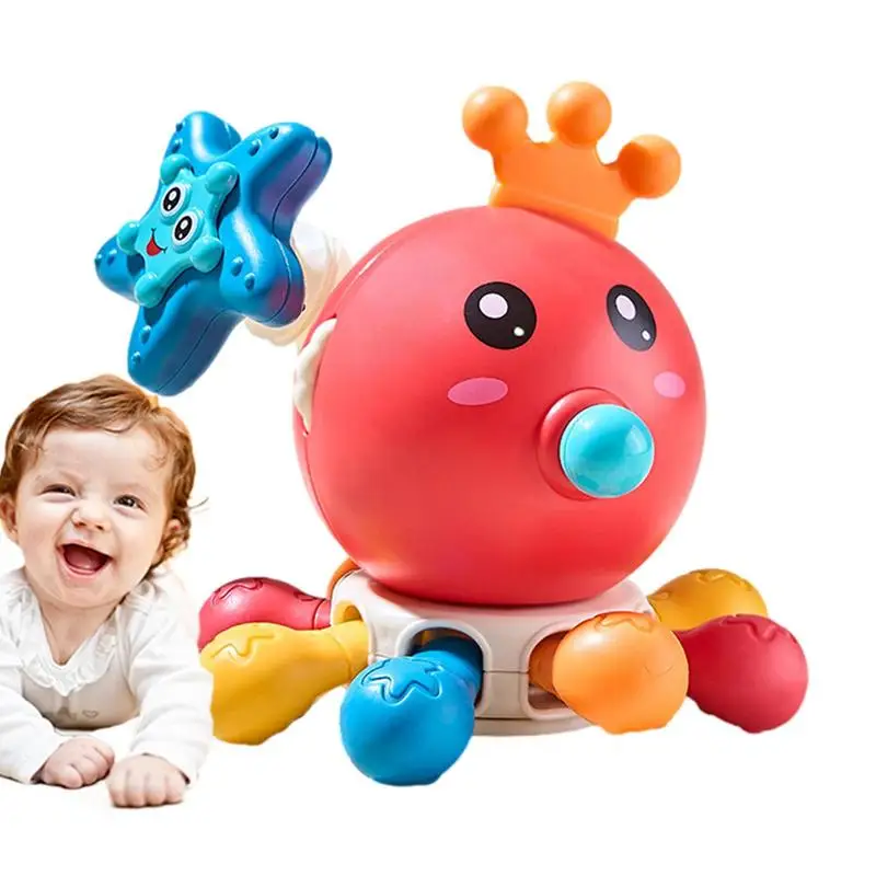

Жевательная игрушка для детей, осьминог, Обучающие игрушки-прорезыватели со звуком, красочная мягкая игрушка для раннего развития, милая мягкая игрушка