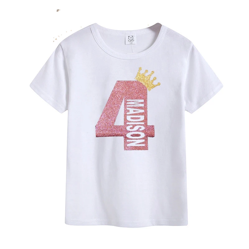 

Girls Personalised Birthday Crown Tshirt 4y 5y NAME Clothes 4-6y Birthday Girl Shirt Kids Fashion Birthday Gift Toddler Tops