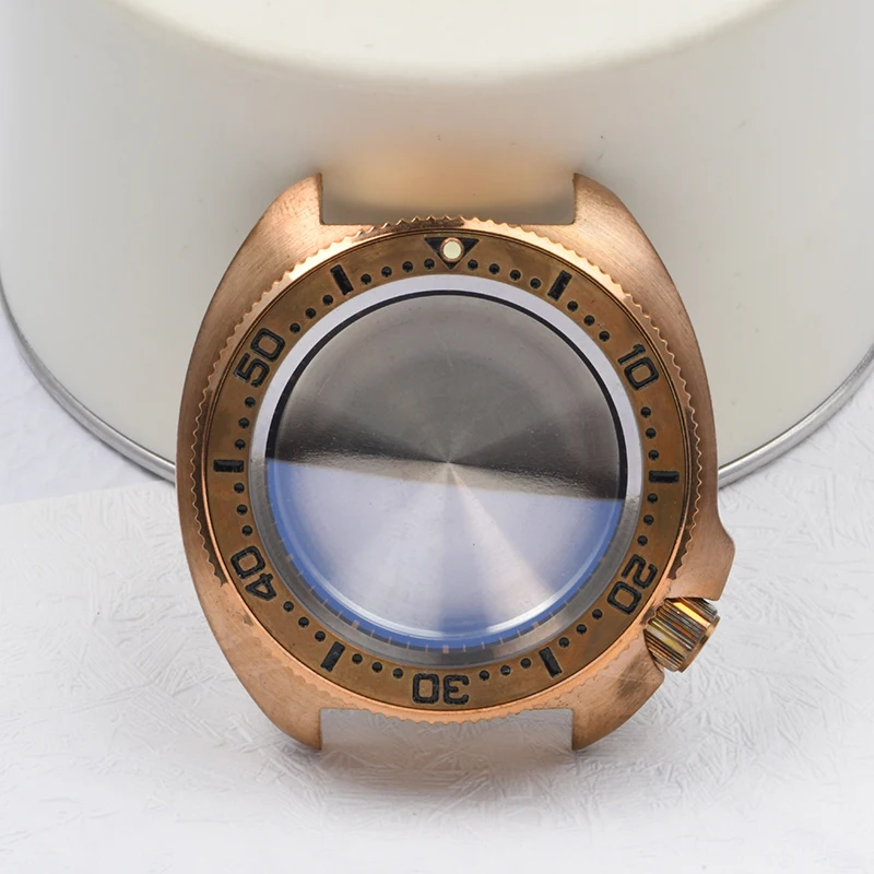 Фото 6105 Бронзовый корпус часов Abalone C3, светящееся сапфировое стекло, корпус часов для дайвинга, подходит для Seiko для NH35/NH36, модные часы с автоматическим механизмом №1