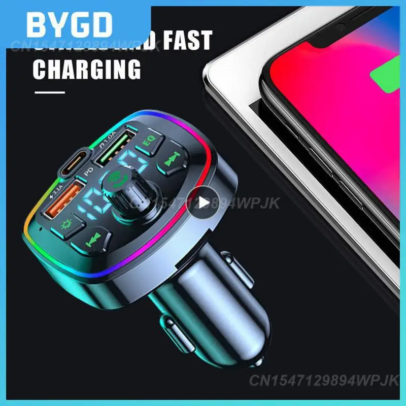 

Car Bluetooth 5.0 Charger Lossless Music Fast Charging Cigarette Lighter Pd 18w Type-c Hands-free Fm Transmitter Car Accessories