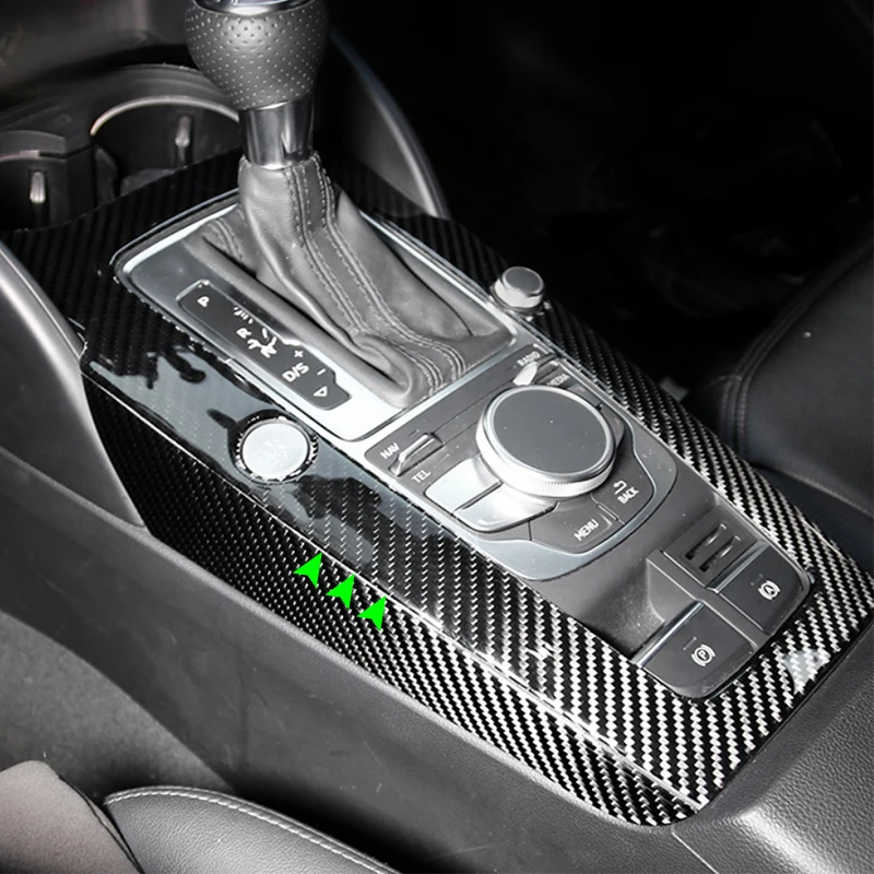 

Car Center Control Carbon Fiber Center Console Gear Shift Panel Cover Sticker Trim For Audi A3 2014 2015 2016 2017