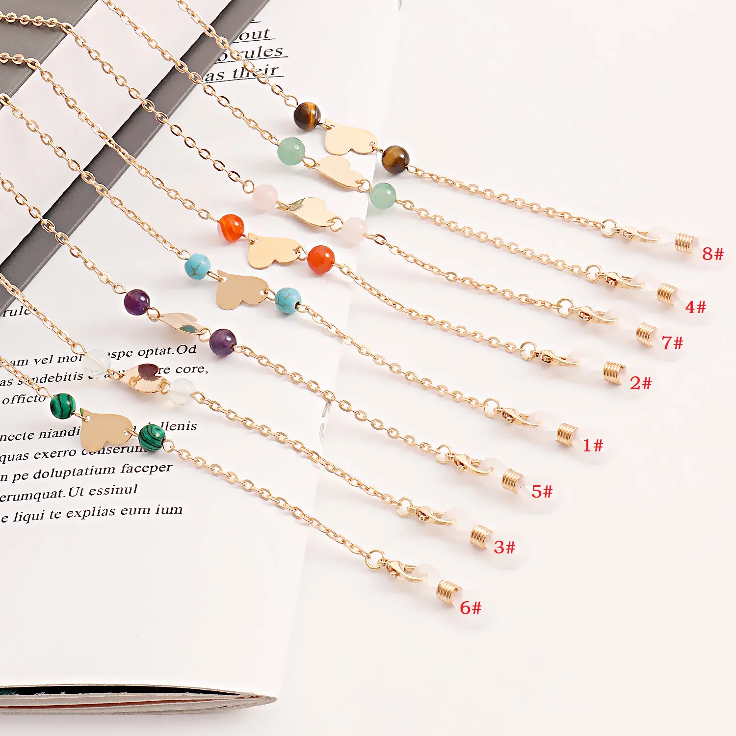 

Fashion Love Glass Chain Mask Chain Glasses Chain Mask Chain Glasses Chain Natural Stone Mask Chain