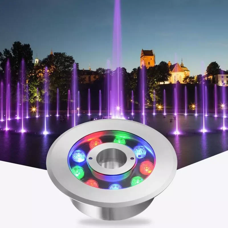 

NEW2023 led all stainless steel fountain light pool underwater spring light square fish pond underwater underground light