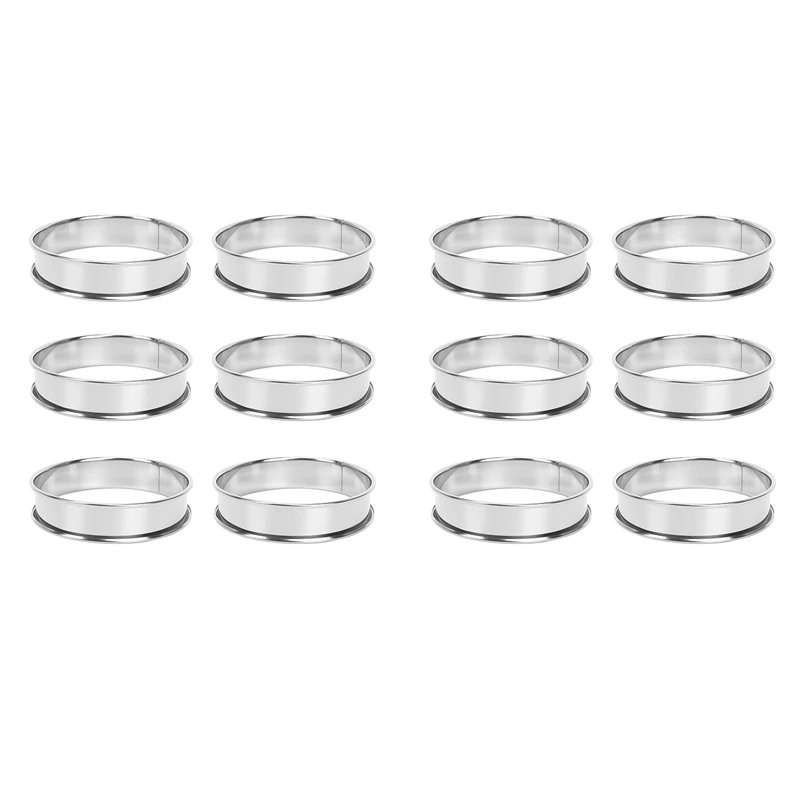 

12 шт. кольца для маффинов из нержавеющей стали, металлические формы, двойной рулон, круговые кондитерские изделия