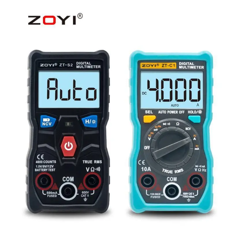 

ZOYI ZT-C1 4000 Counts Digital Multimeter Professional DC/AC Voltage Transistor Tester Capacitor Meter ZT-C2 / ZT-C3 / ZT-C4