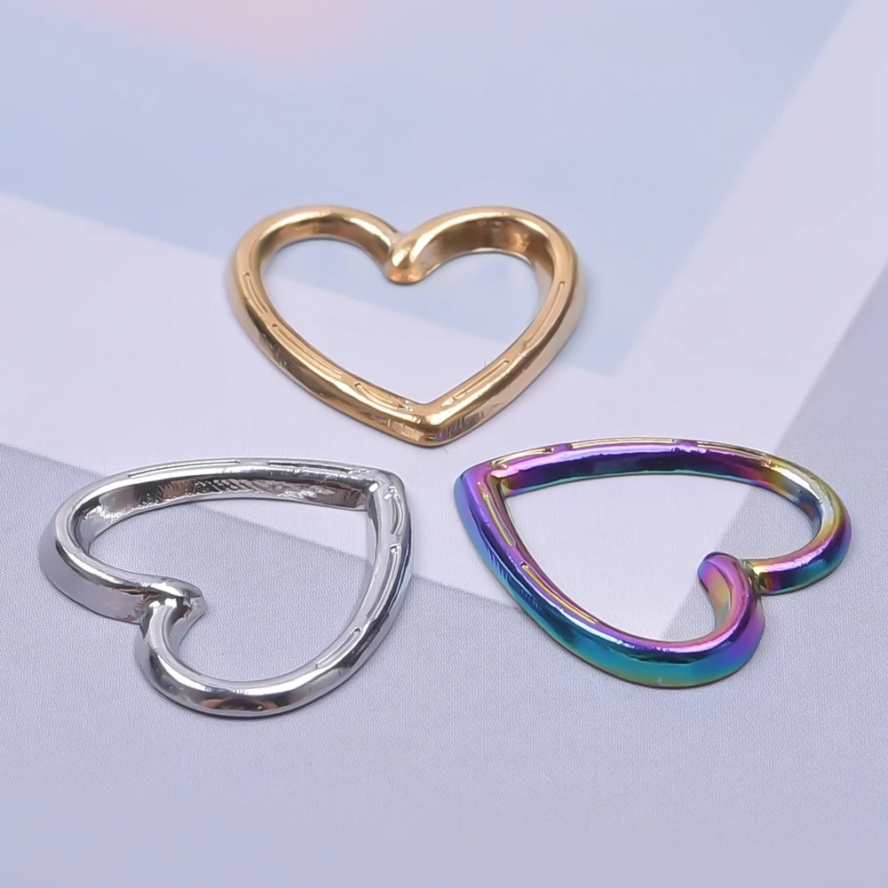 

3pcs/Lot Heart To Make Bracelets Stainless Steel Charms Bulk DIY Jewelry Pendant Love Accessories Corazones Para Hacer Bisuteria