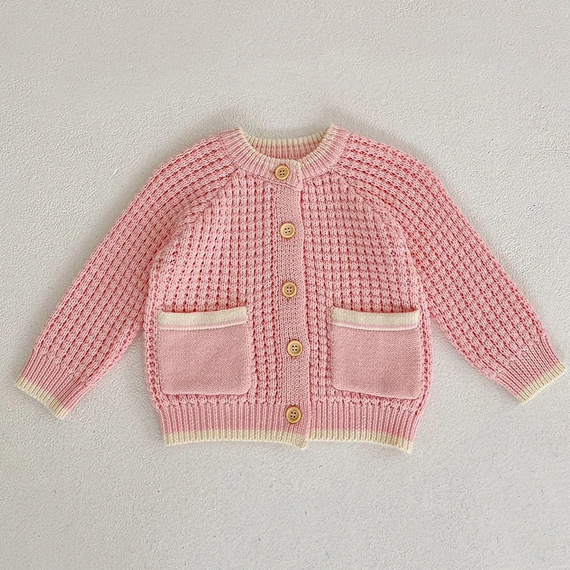 2023 New 0-3 Yrs Newborn Baby Girls Sweater Coat Spring Autumn Baby Girl Clothing Infant Baby Girls Knitting Cardigan Sweater