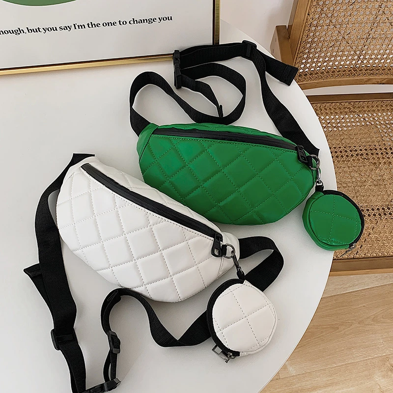 

Женская поясная сумка, Повседневная модная кожаная нагрудная сумка для женщин, комплект из 2 сумок, уличная дорожная поясная сумка, женская ...