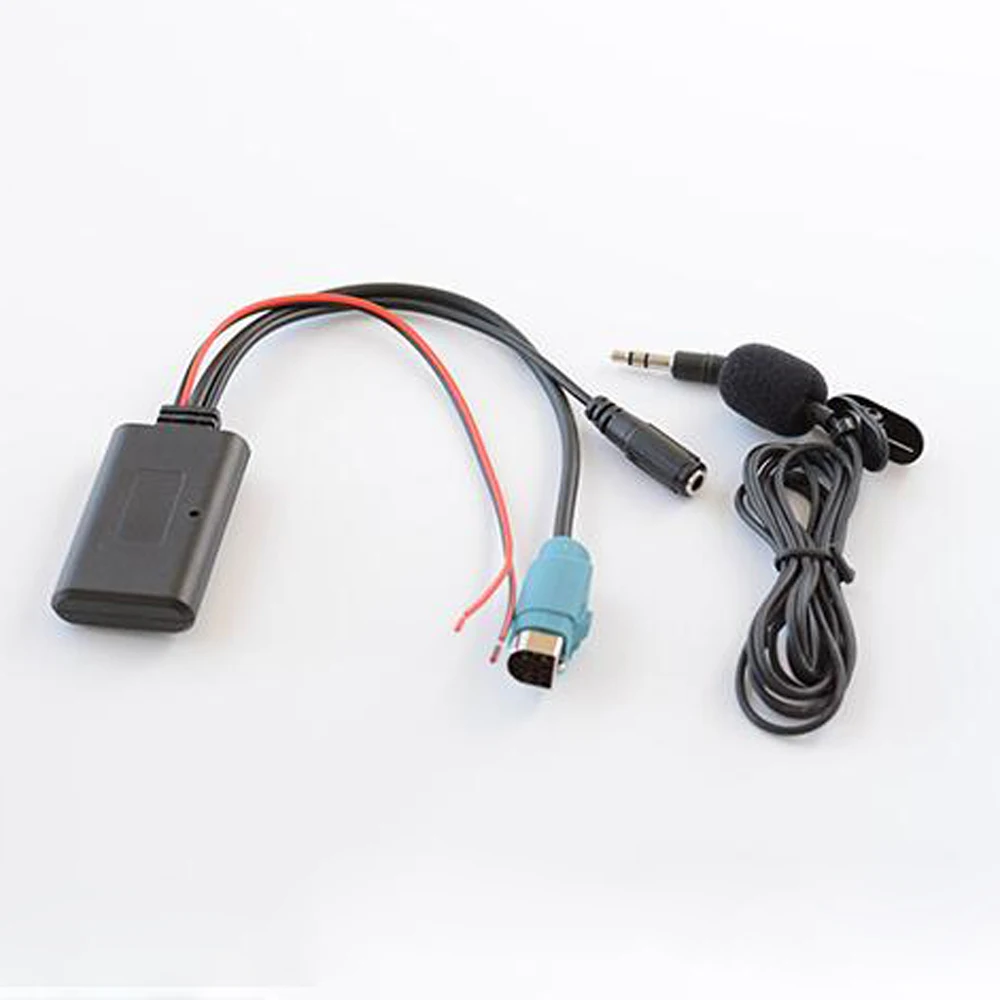 Biurlink Car Bluetooth Radio Aux Cable Microphone Handsfree Adapter for Alpine KCE-236B to Android Smartphone Calling