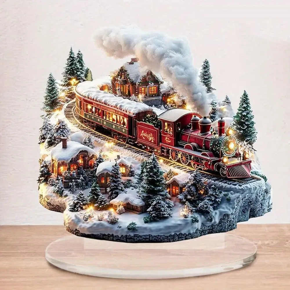 

Рождественское украшение Санта Клаус и Снеговик Акрил