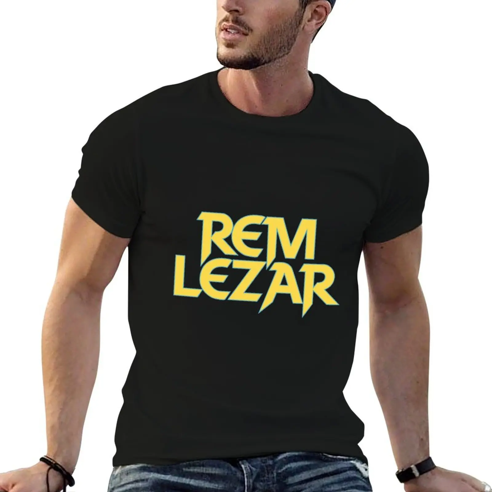 Фото Футболка с логотипом Rem Lazar, дышащая базовая хлопковая футболка №1