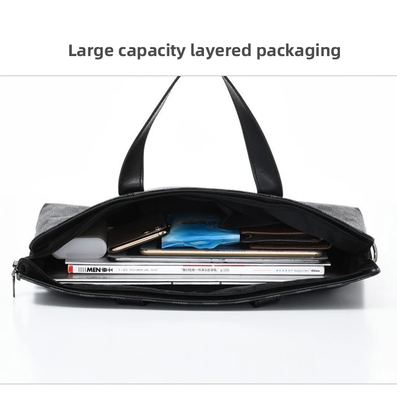 2023 Men Briefcase Bag High Quality Business Famous Brand PU Leather Shoulder Messenger Bags Office Handbag Laptop Women's Bag
