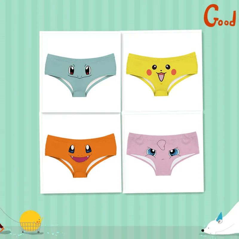 

Anime Sexy Briefs Printing Breathable Lovely Women's Underwear Pocket Cosplay Low Waist Cute Underpants Gift