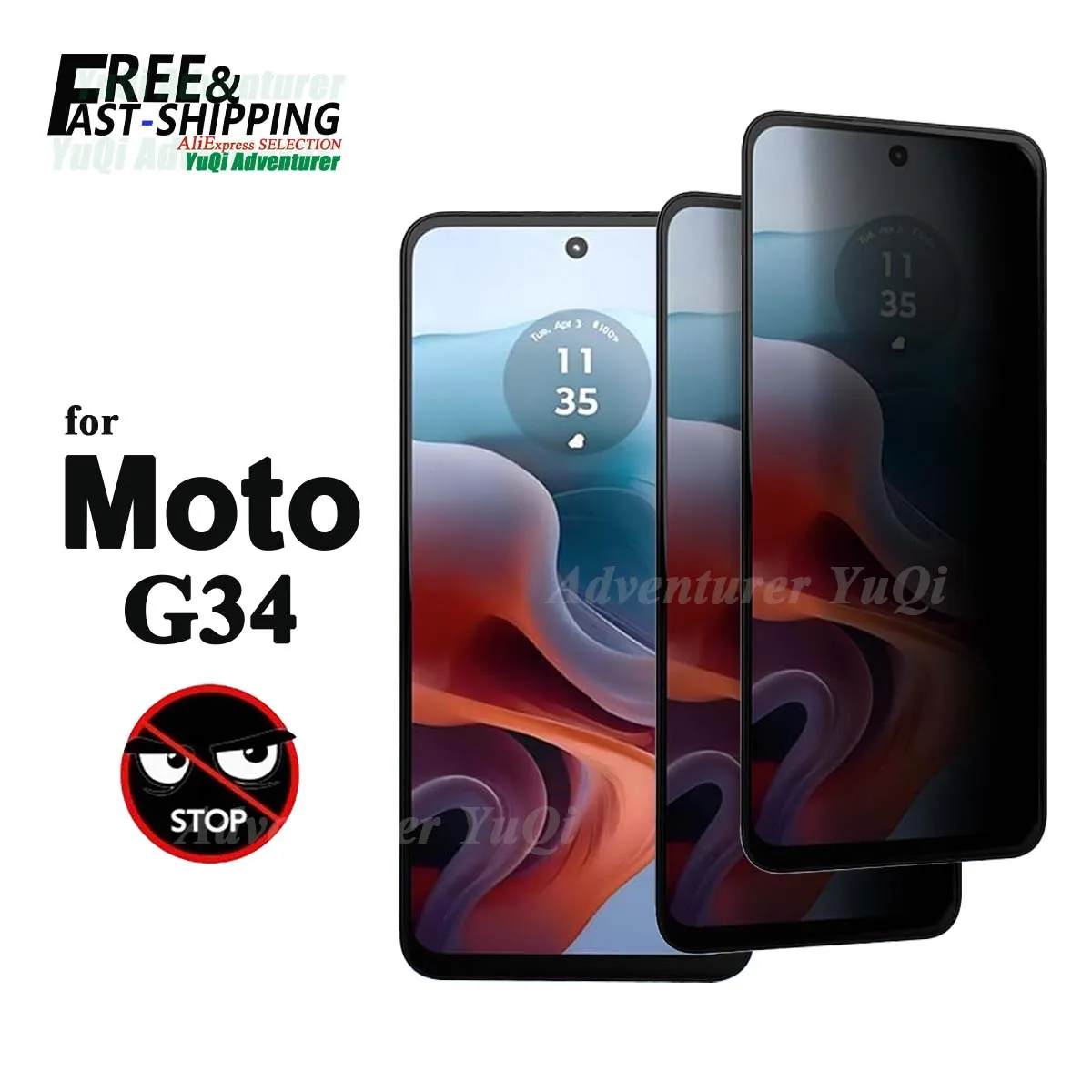 Антишпионская Защита экрана для Motorola Moto G34 конфиденциальность закаленное стекло