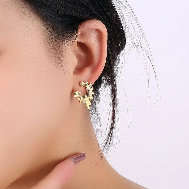 New In Vintage Zircon Original Earrings For Women Luxury Designer Gift Jewelry Earing Accessories