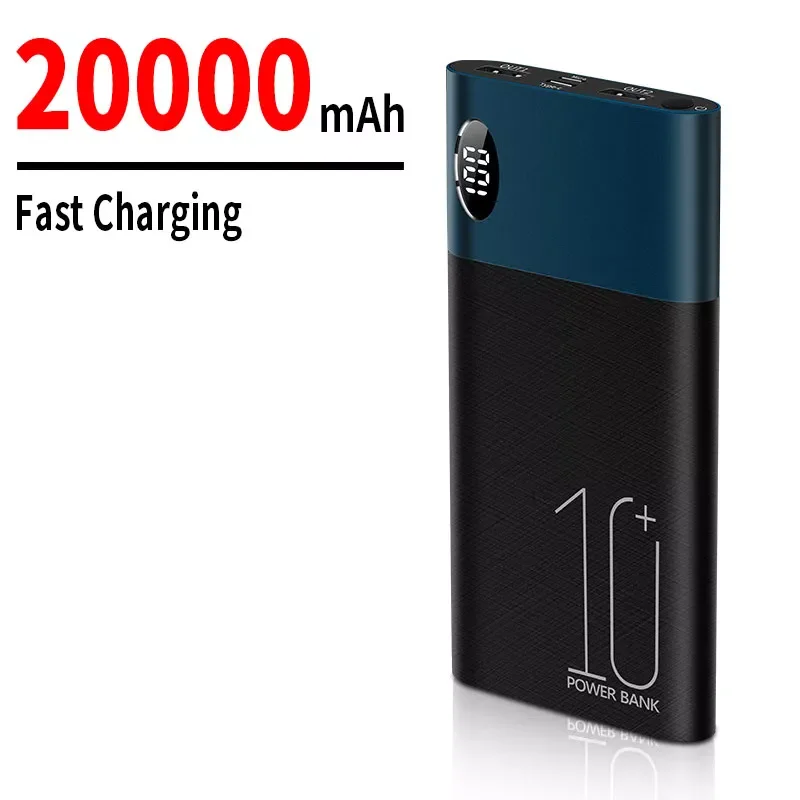 

2023New Fast Charging Power Bank 20000mAh Portable Charger 2USB Outupt Digital Display External Battery For iPhone Samsung