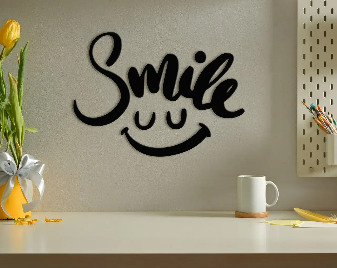 BK Home Gülümse Wood Wall Yazısı-2 | Дом и сад