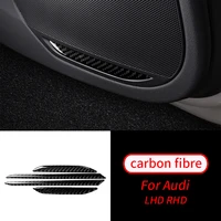 for audi a4 b9 a5 17 19 real carbon fiber 4pcs car door horn speaker decorative cover trim auto interior accessories