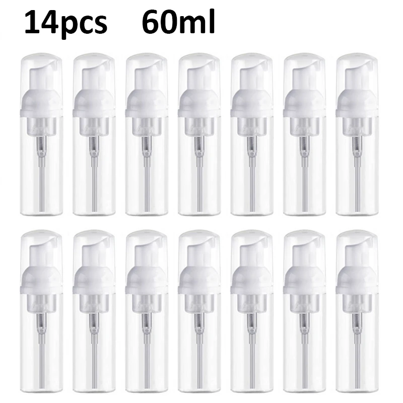 

14 Pack 60ML/30ML Foam Dispenser Bottle Plastic Refillable Mini Foam bottle Foaming Soap Dispenser Pump Bottles -for Travel