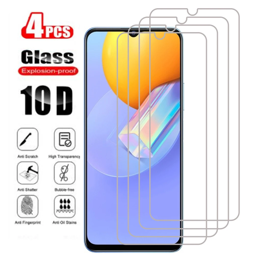 

4Pieces Safety Glass For Vivo Y31 Y30 Y20 Y20S Y20i Protective Tempered Glasses For vi vo y 31 30 20 20s Full Cover Film