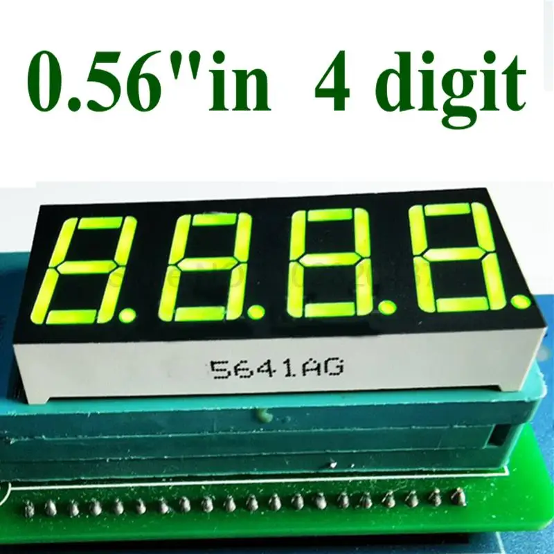 

0.56inch 4bit Common anode Digital Tube green LED Digit Display 7 Segment 0.5inch 0.5 0.56 inch 0.56'' 0.56in. 4 Four bit