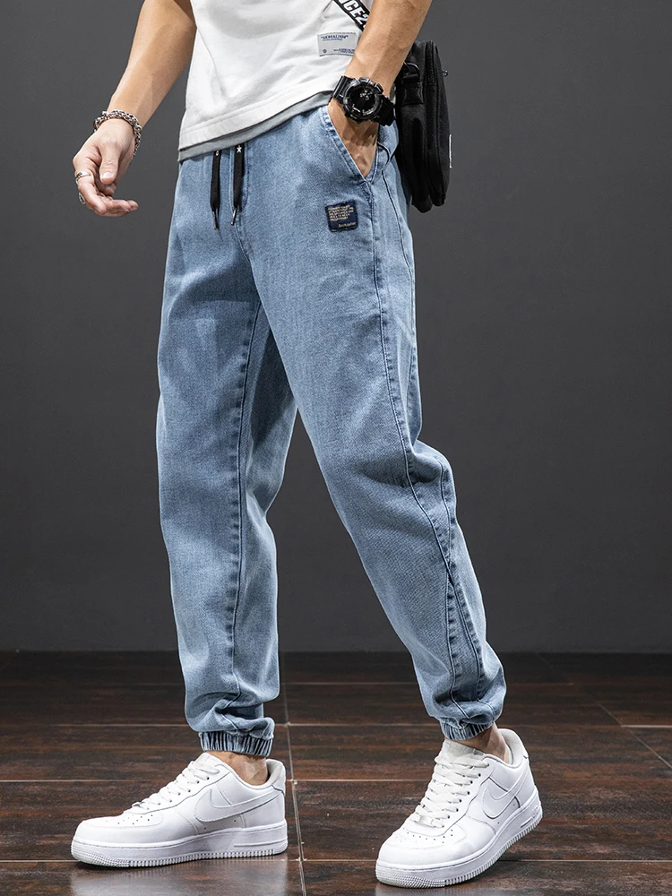 2023 Spring Summer Black Blue Cargo Jeans Men Streetwear Denim Jogger Pants Men Baggy Harem Jean Trousers Plus Size 6XL
